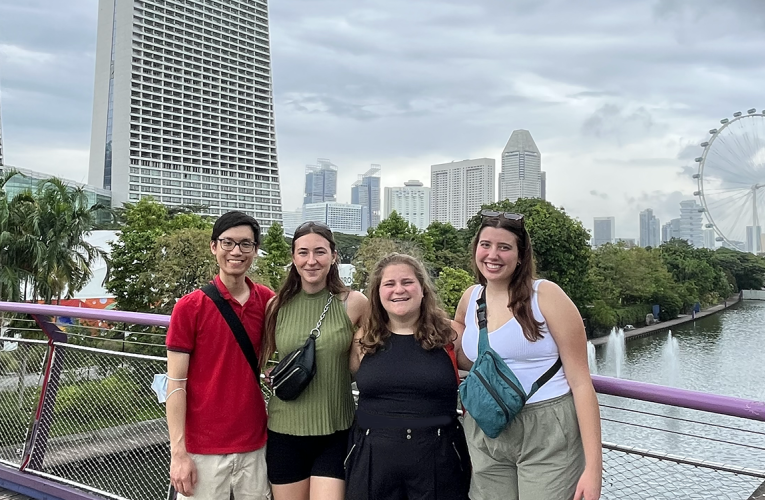 four Duke students in Singapore
